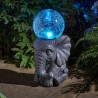 Cute Elephant Orb Solar Powered Garden Light Up Gazing Ball Decor