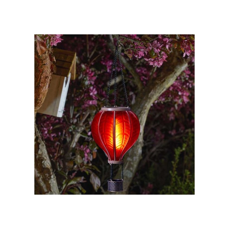 Fiesta Flaming Balloon Solar Powered Hanging Garden Light Decor