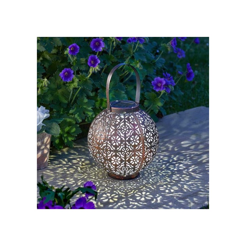 Beautiful Boulette Solar Powered Garden Lantern Silhouette Effect