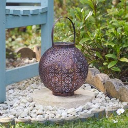 Large Beautiful Boulette Solar Powered Garden Lantern Silhouette Effect