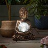 Cute Gazing Buddha Solar Powered Garden Light Up Gazing Ball Decor